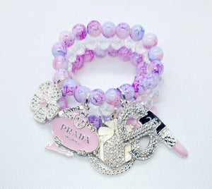 Beaded Stacked Charm Bracelet